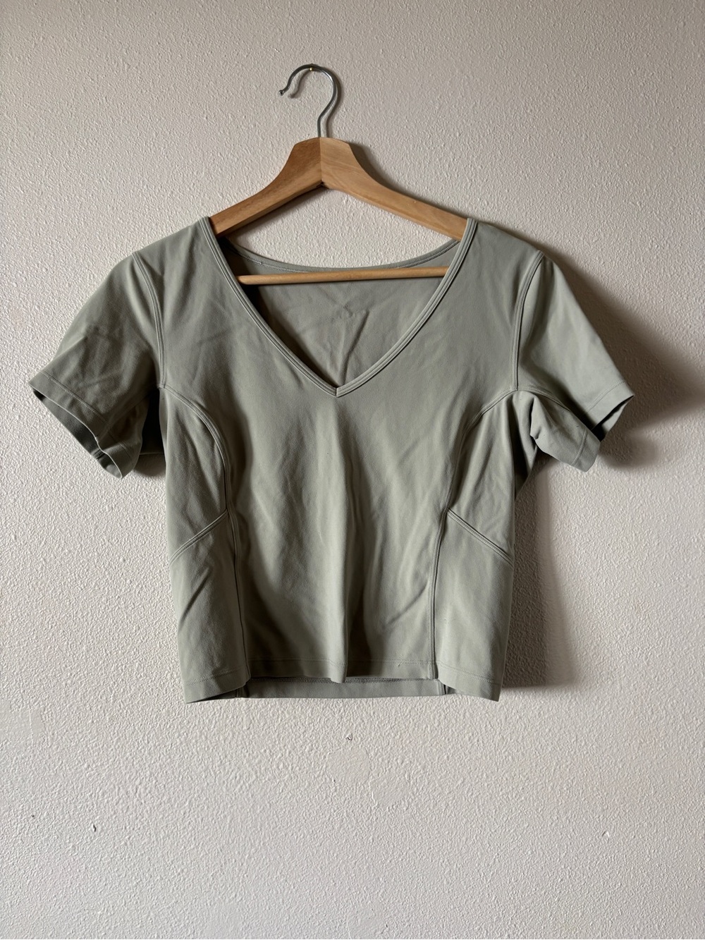 Sage Green Lululemon Cropped Align Yoga Top